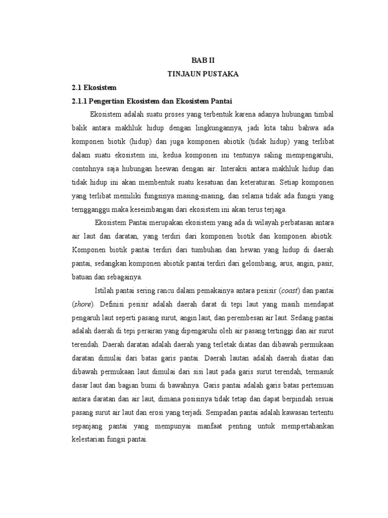 Makalah Ekosistem Pantai Contoh Makalah