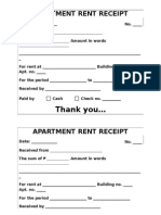 Apartment Rent Receipt