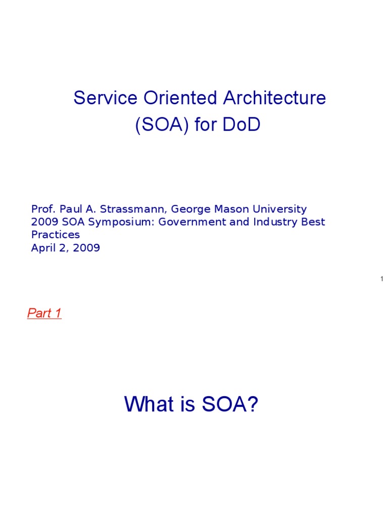 SOA Implementation in DoD: Best Practices | PDF | United States ...