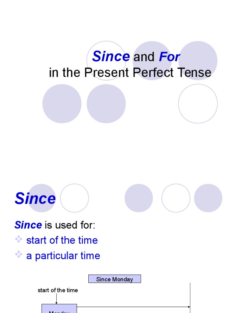 Using 'Since' and 'For' in Present Perfect Tense | PDF | Language Arts ...