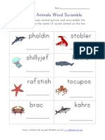 Ocean Word Scramble PDF