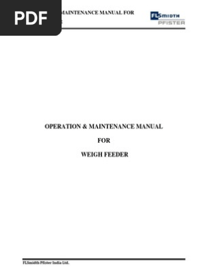 Tuc 6 Weigh Feeder O M Manual Programmable Logic Controller