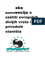 Bernska Konvencija o Zaštiti Evropskih Divljih Vrsta I Prirodnih Staništa