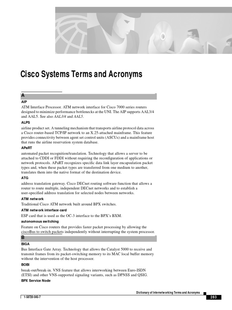 Cisco Systems Terms and Acronyms PDF Router Computer