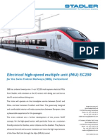 Electrical High-Speed Multiple Unit (MU) EC250: For The Swiss Federal Railways (SBB), Switzerland