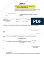 Form 29: Form of Notice of Transfer of Ownership of A Motor Vehicle