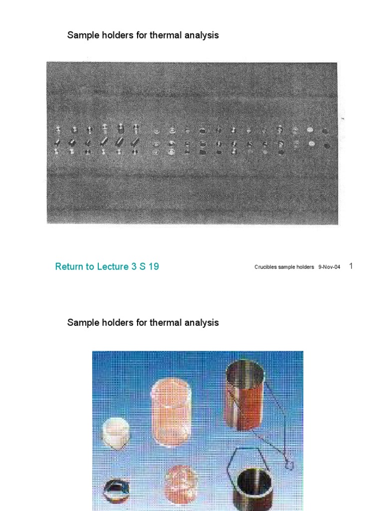 Thermal Analysis Sample Holders | PDF