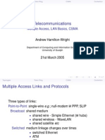 Telecommunications: Multiple Access, LAN Basics, CSMA