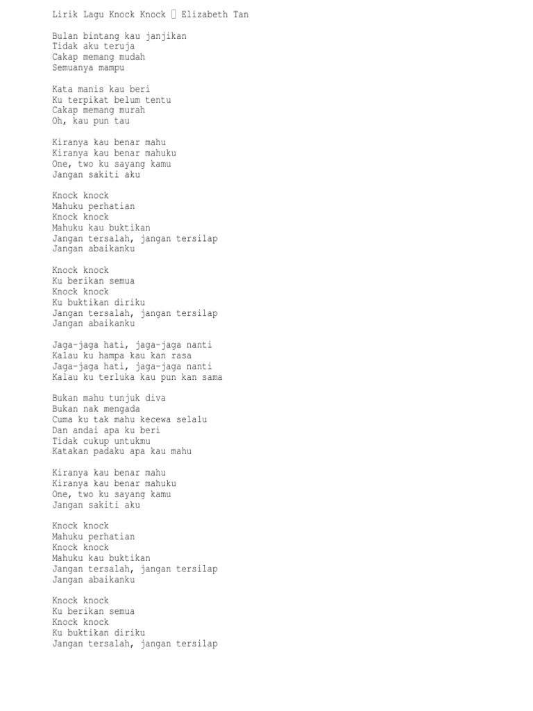 Lirik Knock Knock Pdf