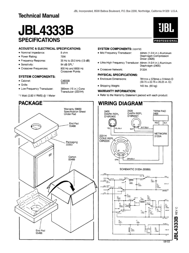 JBL4333B: Technical Manual |