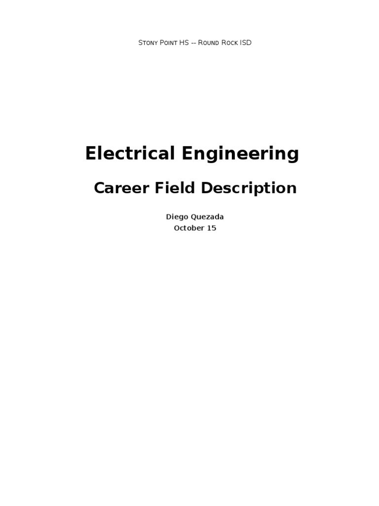 Electrical Engineering Careers Overview | PDF | Electrical Engineering ...