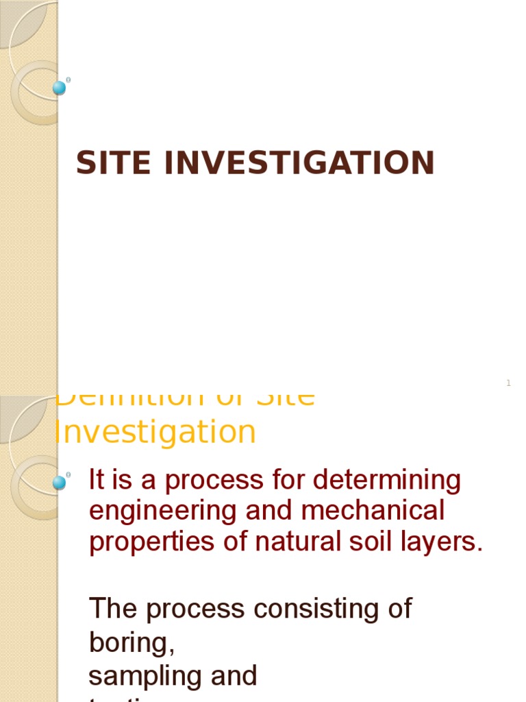 Geotechnical Site Investigation Overview | PDF | Geotechnical ...