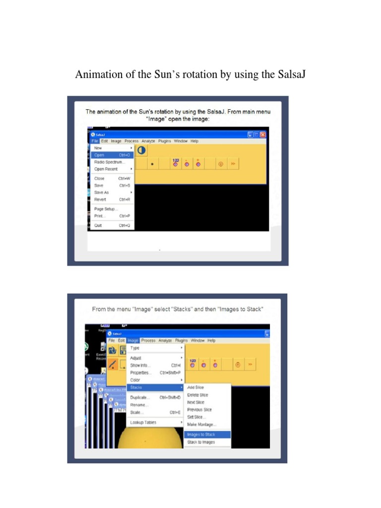 Sun Rotation Animation with SalsaJ | PDF