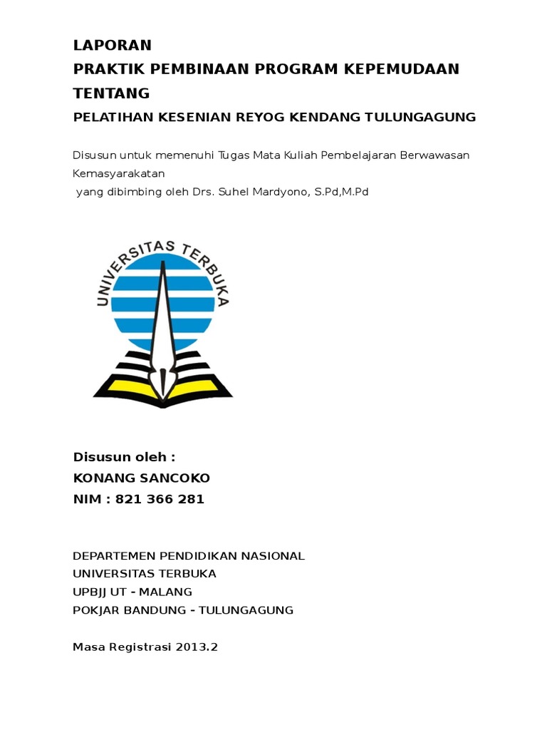 Laporan Praktik Pembinaan Program Kepemudaan