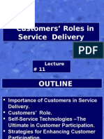 Cust Roles in Serv Delivery-Lect # 11