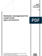 Business Management For Small Scale Agro Porcessors - FAO Working Document