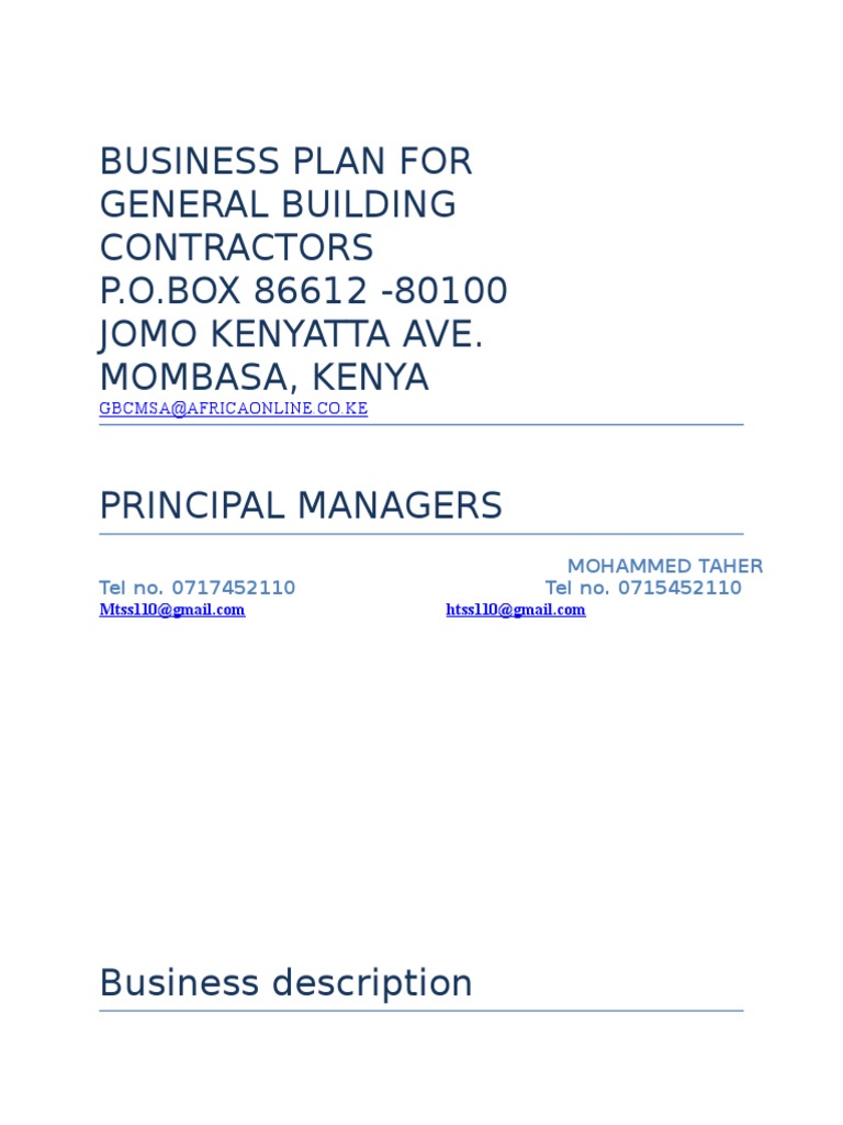 CIVIL ENGINEERING BUSINESS PLAN PDF IN KENYA visual data 7