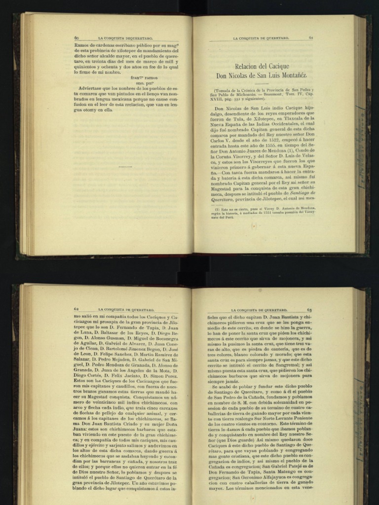 Relación Del Cacique Don Nicolás de San Luis Montañez PDF | PDF