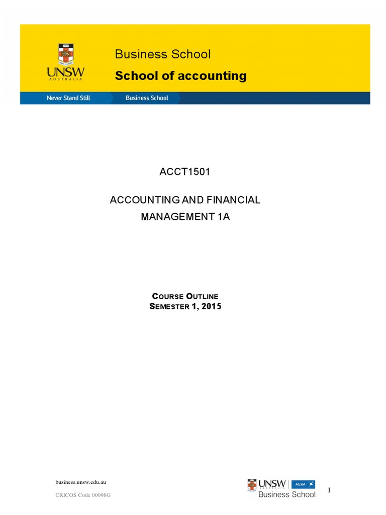 ACCT1501 Accounting and Financial Management Course Outline S12015
