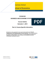 ECON1203 Business and Economic Statistics PartA S12015