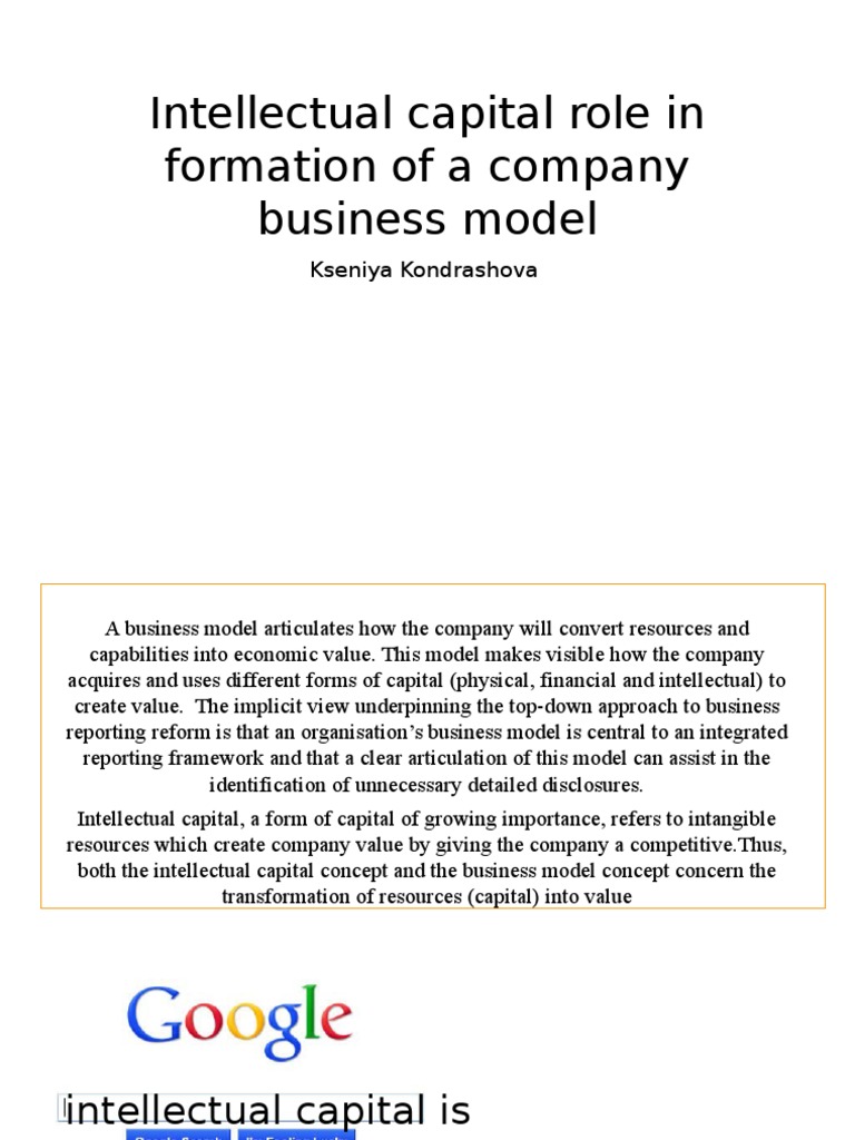 Intellectual Capital Role in Formation of A Company | PDF | Competence ...