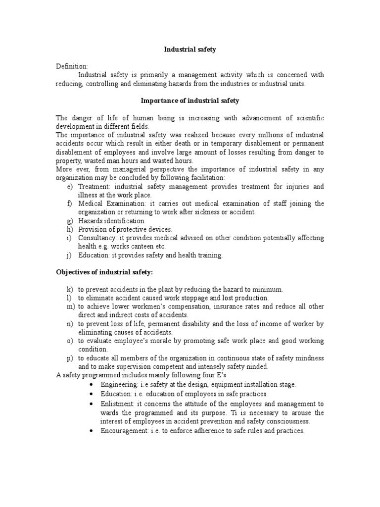 Industrial Safety PDF Occupational Safety And Health Safety