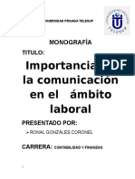 Monografia La Comunicacion en El Ambito Laboral