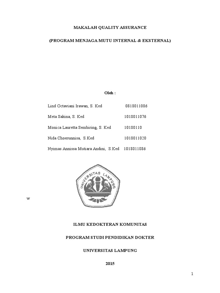 Makalah Quality Control Radiologi Contoh Makalah