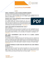 Revue de Presse PLATFORMA: SEMAINE (S) 09 - 15 MAI 2015