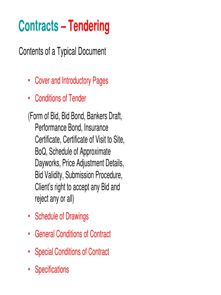 Essential Guide to Tendering Contracts | PDF