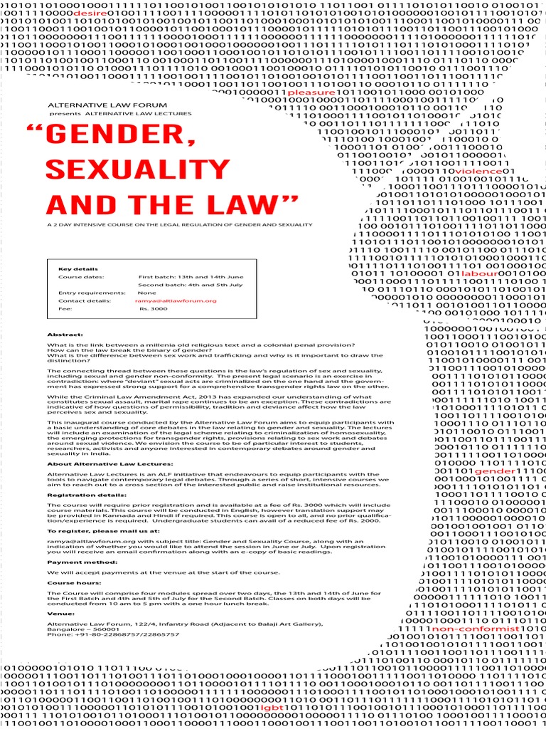 Gender, Sexuality and The Law | PDF | Sex Work | Gender