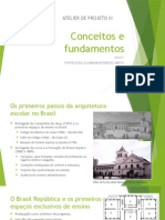 Evolução arquitetura escolar Brasil