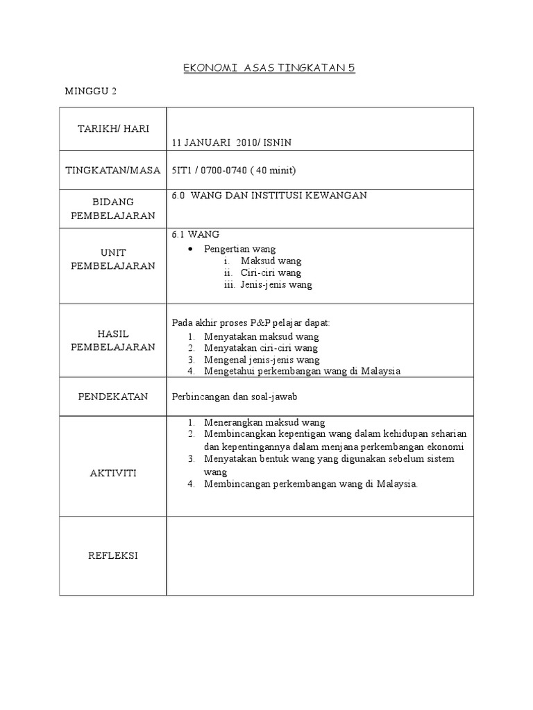 Ekonomi Asas Buku Aktiviti Tingkatan 4