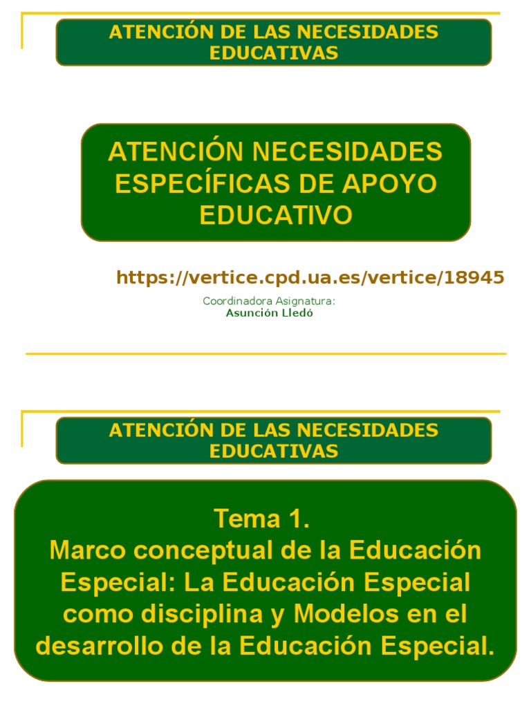 Tema 1 Marco Conceptual de La Educación Especial