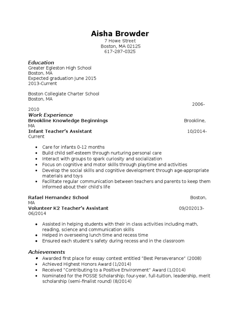 Aisha Browder's Resume and Achievements | PDF | Self-Improvement | Wellness