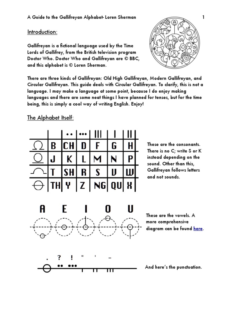 Gallifreyan  PDF  Alphabet  Consonant