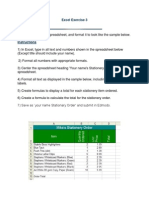 excel exercise 3