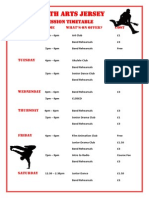 YAJ Weekly Timetable 2015