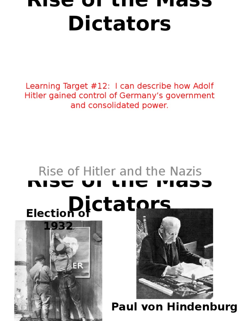 Rise of Hitler: Power and Policies | PDF