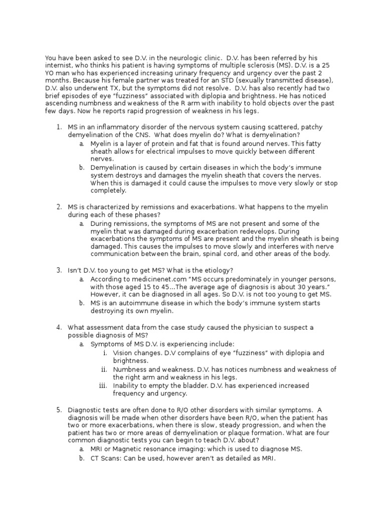 Multiple sclerosis case study physical therapy image