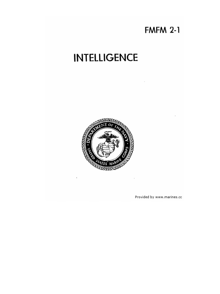 Marine Corps FMFM 2 1 Intelligence 30 September 1980 | PDF | Military  Organization | Military
