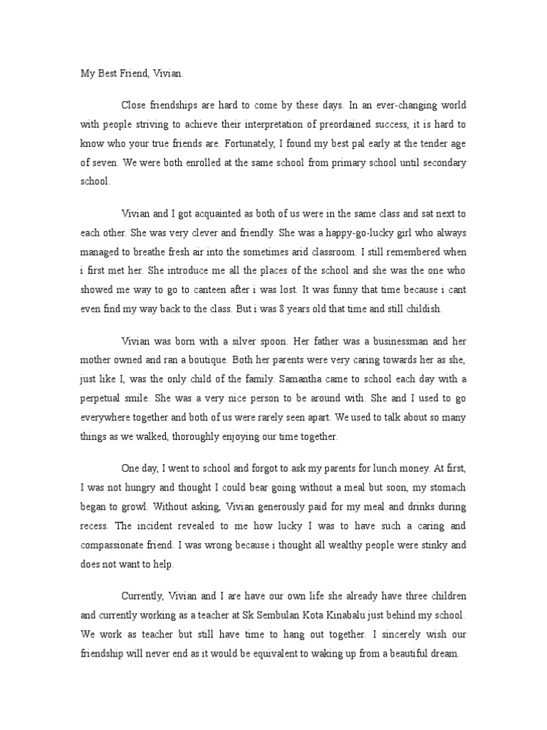 My Lifelong Friendship with Vivian | PDF