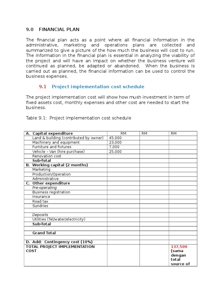 Financial Plan Template 11 Pdf