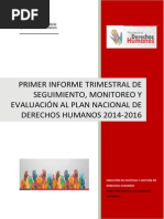 Primer Informe Trimestral - Seguimiento PNDH 2014-2016