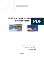 Politica de Distribuire a Dividentelor