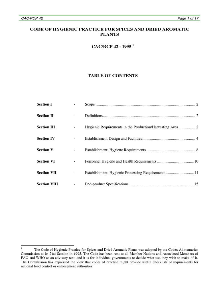 Codex Seasoning PDF Hygiene Hand Washing