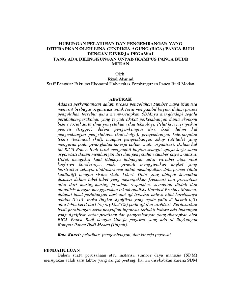 Jurnal Pelatihan Dan Pengembangan Pdf