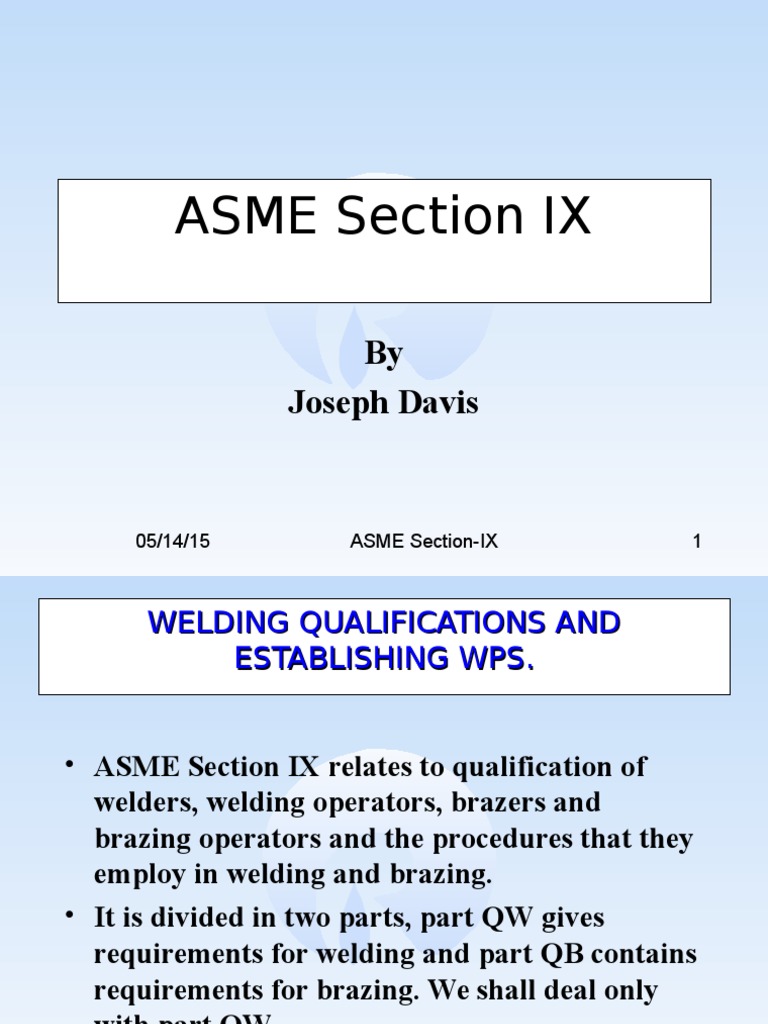 asme section ix presentation