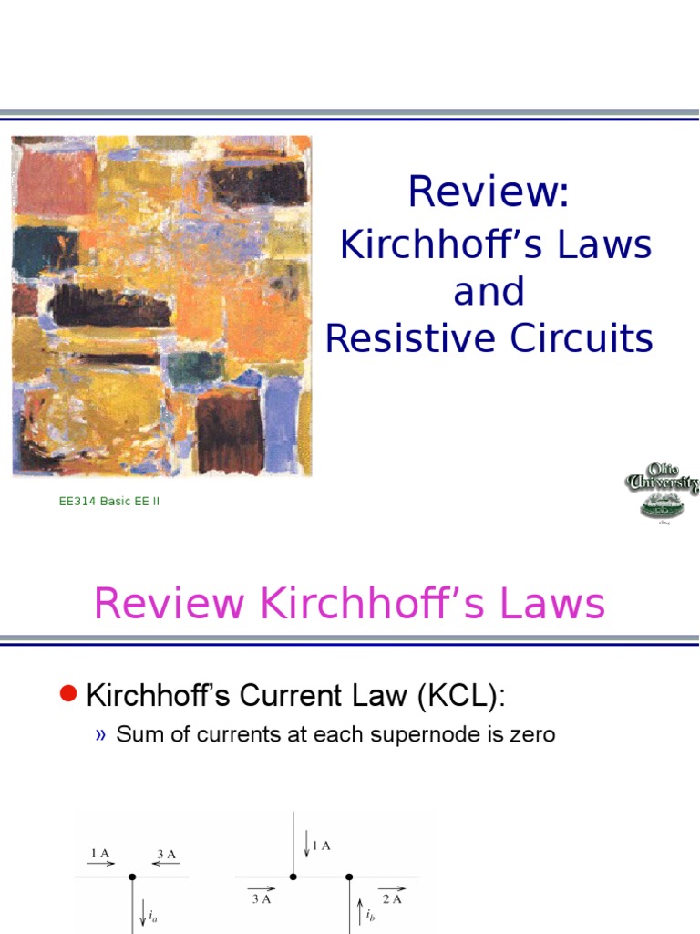 Lecture1 Resistive Circuits PDF Electrical Network Force