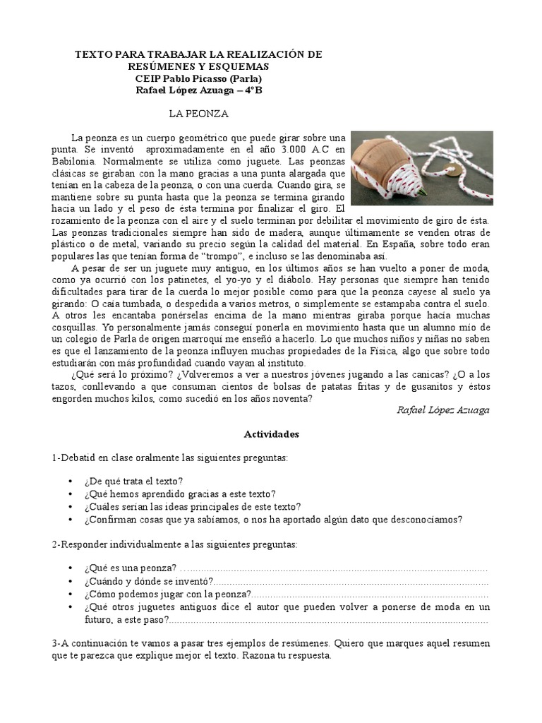 Texto La Peonza